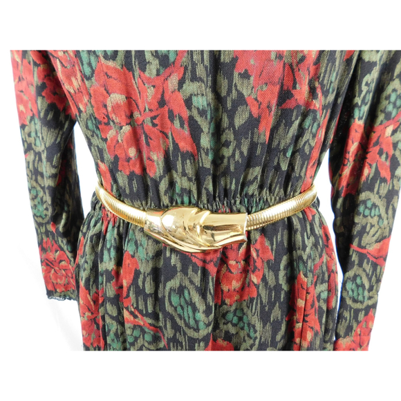 VINTAGE ARAMA PARIS HIGH NECK LACE TRIM WOOL DRESS - Picture 7 of 11